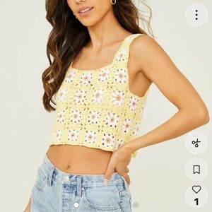 Altar’d State Daisy crochet Crop Top